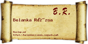 Belanka Rózsa névjegykártya