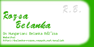 rozsa belanka business card